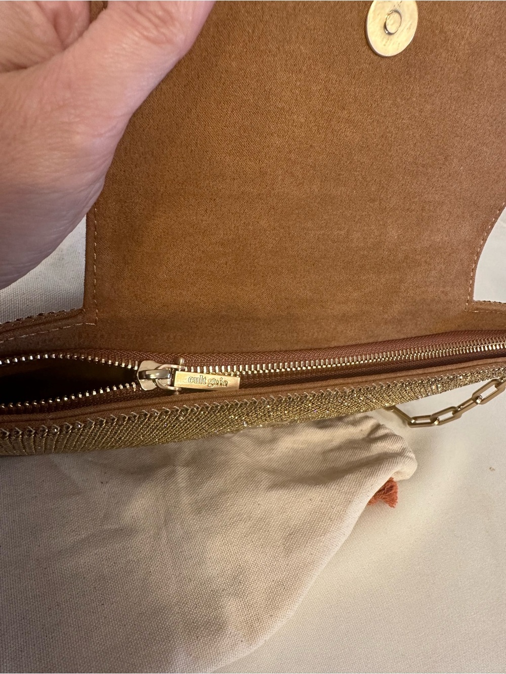 Cult Gaia Gold Crystal-Embellished Shoulder Bag - Picture 14 of 14